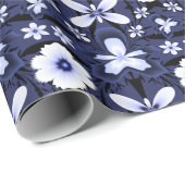 Blue Orchid Elegante Blume Fraktal Geschenkpapier (Rolleneckpunkt)