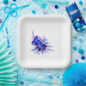 Blue Orchid Paper Plate Pappteller (Party)