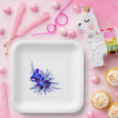Blue Orchid Paper Plate Pappteller (Party)