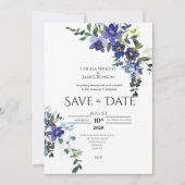 Blue Orchid Save the Date Hochzeitseinladung Einladung (Vorderseite)