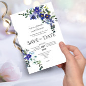 Blue Orchid Save the Date Hochzeitseinladung Einladung
