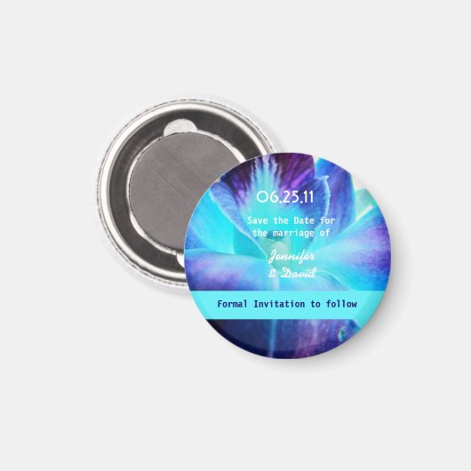 Blue Orchid Save the Date Magnet (Vorderseite/Rückseite)
