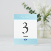 Blue Orchid Tischnummer Card (Stehend Vorderseite)