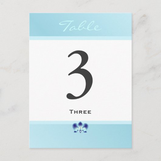 Blue Orchid Tischnummer Card (Vorderseite)