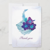 Blue Orchid und Calla Lily Wedding Einladung (Rückseite)