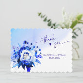 Blue Orchid Wedding Dankeschön Karte (Stehend Vorderseite)