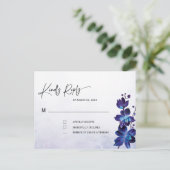 Blue Orchid Wedding Postkarte (Stehend Vorderseite)