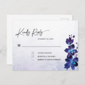 Blue Orchid Wedding Postkarte (Vorne/Hinten)