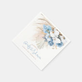 Blue Orchids and Pampas Grass Elegant Boho Serviette (Ecke)