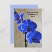 Blue Orchids Faith Bible Verse Art Note Card Dankeskarte (Vorne/Hinten)