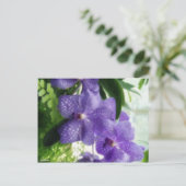 Blue Orchids Painterly Postkarte (Stehend Vorderseite)
