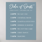 Blue Order of Events Wedding Day Plakat (Vorne)