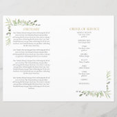 Blue Order of Service Foliage Funeral Program (Rückseite)