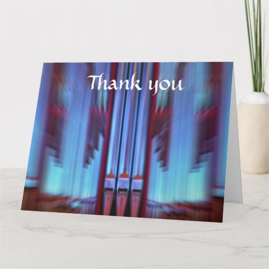 Blue organ pipes large thank you card - horizontal dankeskarte (Vorderseite)