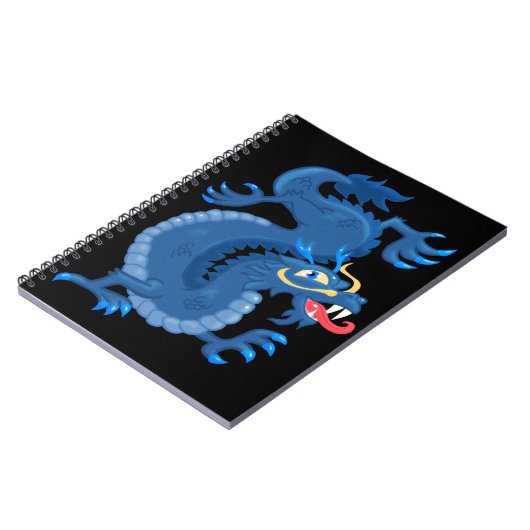 Blue Oriental Dragon Notebook Notizblock (Linke Seite)