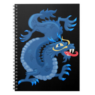 Blue Oriental Dragon Notebook Notizblock