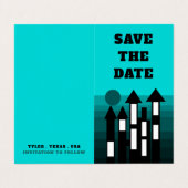 Blue Oriental Palace, Foto Save the Date Card Visitenkarten (Außenseite Aufgefaltet)