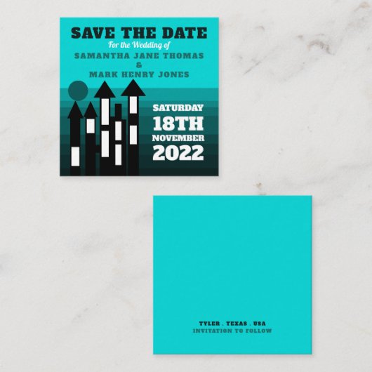 Blue Oriental Palace, Save the Date Begleitkarte (Vorne/Hinten)