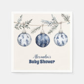 Blue Ornament Garland Baby Dusche Serviette (Vorderseite)