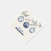 Blue Ornament Garland Baby Dusche Serviette (Ecke)