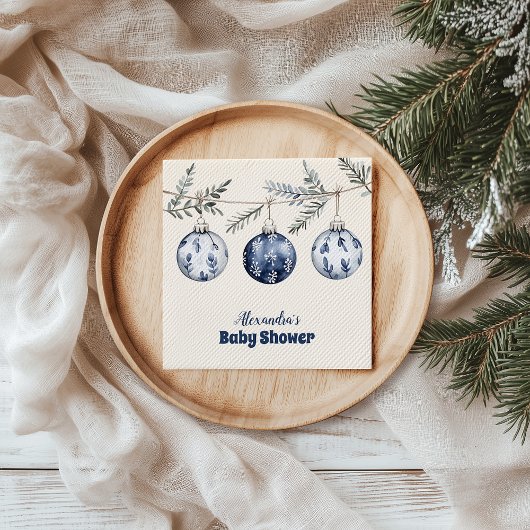 Blue Ornament Garland Baby Dusche Serviette