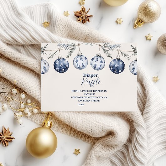 Blue Ornament Garland Diapper Raffle Begleitkarte