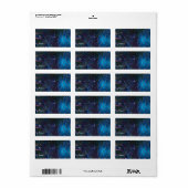 Blue Ornament Gift Labels Adressaufkleber (Vorne)