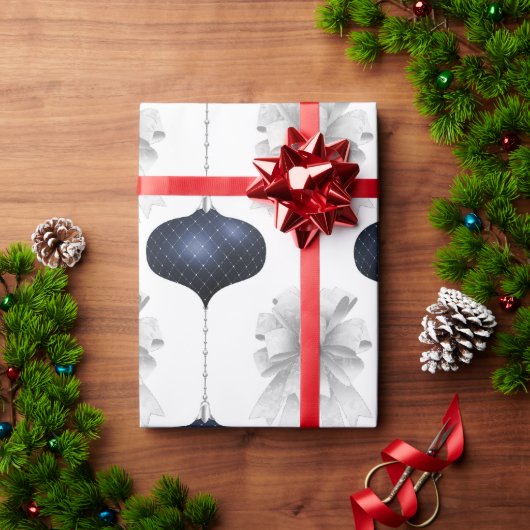 Blue Ornament Holiday Geschenkpapier (Feiertagsgeschenk)