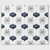 Blue Ornament Holiday Geschenkpapier (Flach)