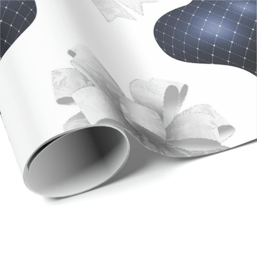 Blue Ornament Holiday Geschenkpapier (Rolleneckpunkt)