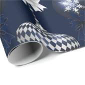 Blue Ornament Holiday Geschenkpapier (Rolleneckpunkt)