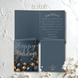 Blue Ornament Holiday wünscht Weihnachten Karte