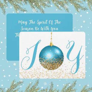 Blue Ornament Joy Weihnachtsgrüße Feiertagskarte