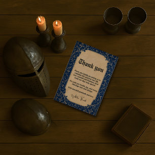 Blue Ornamental Danke Card