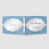 Blue Ornamental Frame Gästebuch (Voll)