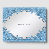 Blue Ornamental Frame Gästebuch (Rückseite)