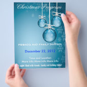 Blue Ornaments and Snowflakes Program Flyer (Hand)