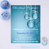 Blue Ornaments and Snowflakes Program Flyer (Einzeln)