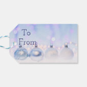 Blue Ornaments Frohe Weihnachten Geschenkanhänger (Rückseite Horizontal)