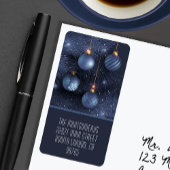 Blue Ornaments Return Address Adressaufkleber