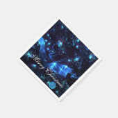 Blue Ornaments und Ribbon Weihnachten Napkins Serviette (Ecke)
