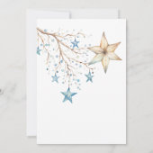 Blue Ornaments Weihnachts-Party Einladung (Rückseite)