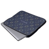 Blue Ornate Firework Pattern Personalised Elegant Laptopschutzhülle (Vorne Knopf)