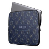 Blue Ornate Firework Pattern Personalised Elegant Laptopschutzhülle (Vorderseite Links)