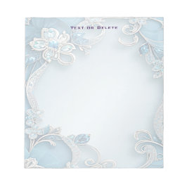 Blue Ornate Floral Notepad Notizblock