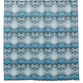 Blue Ornate Floral Shower Curtain Duschvorhang (Vorderseite)