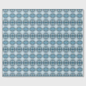 Blue Ornate Floral Wrapping Paper Geschenkpapier (Flach)