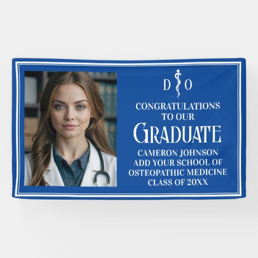 Blue Osteopathic Medical School Abschluss Foto Banner (Horizontal)