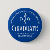 Blue Osteopathic Medical School Graduation Party Button (Vorderseite)