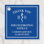 Blue Osteopathic Medical School Graduation Party Geschenkanhänger (Vorderseite)